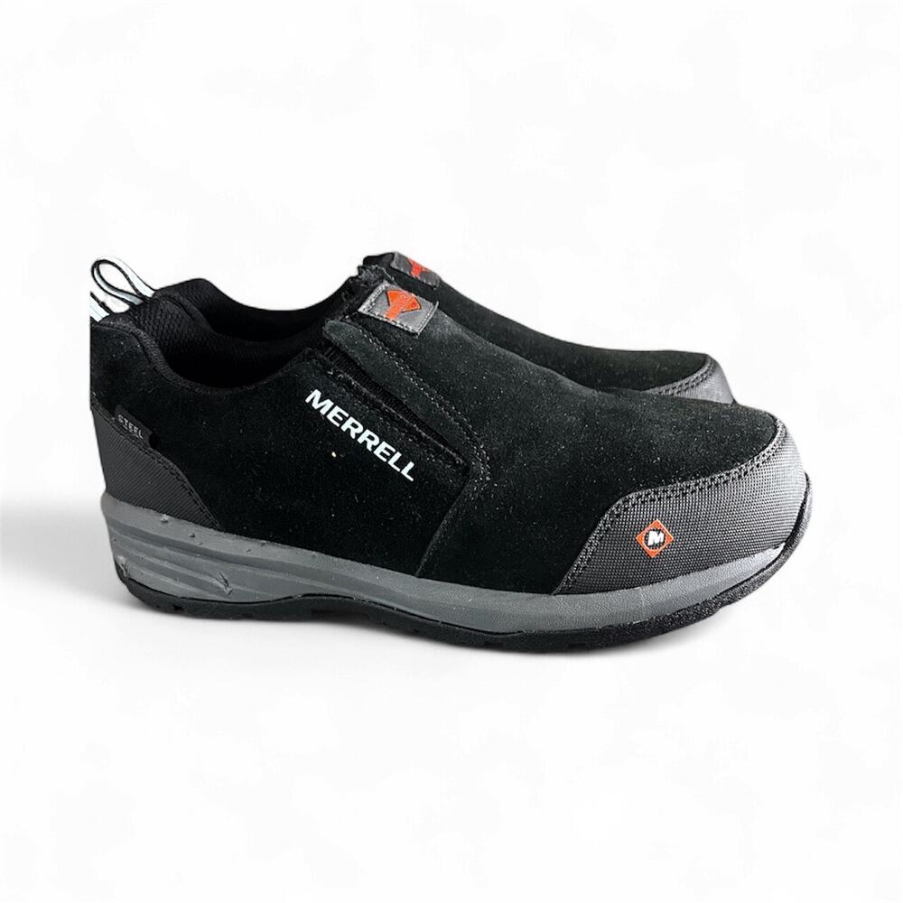 Merrell Women Windoc Steel Toe  Suede waterproof Work  shoes Sz 7.5 Black